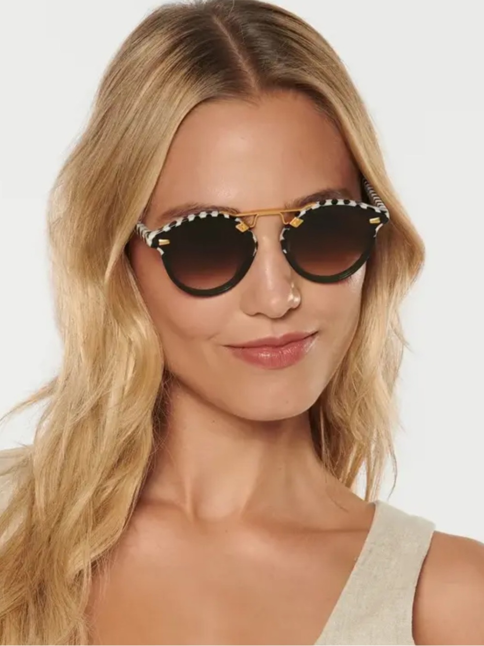 Krewe nylon domino lenses round black and white
